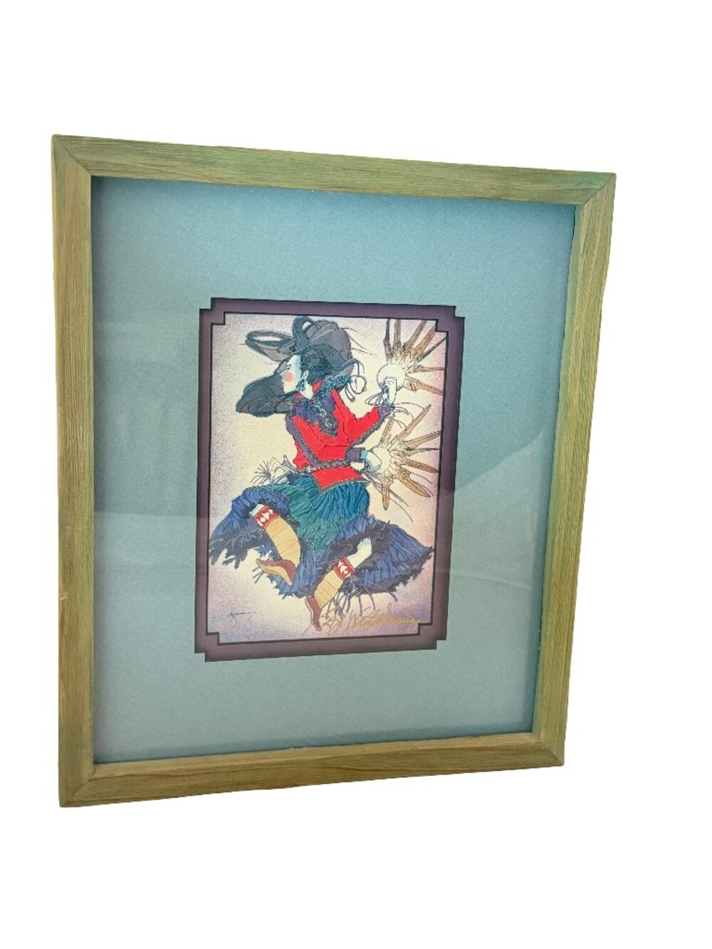 Fan Dancer"Red Edgewater" Native American Framed Art Print Baje Whitethorne Sr